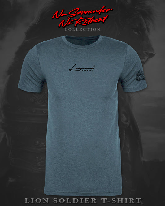 LION SOLDIER T-SHIRT- SLATE BLUE