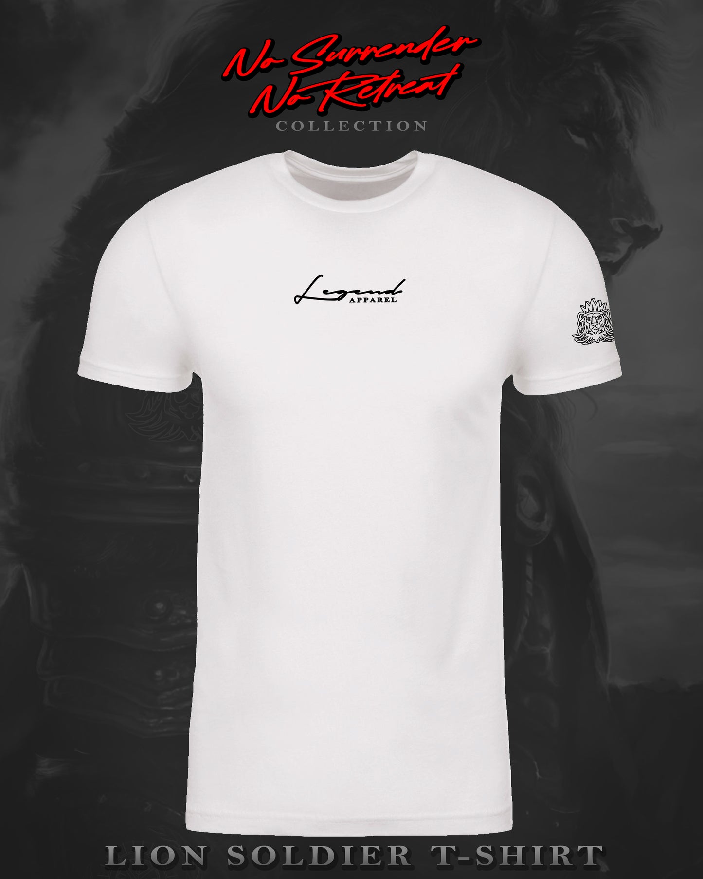 LION SOLDIER T-SHIRT- WHITE/BLACK