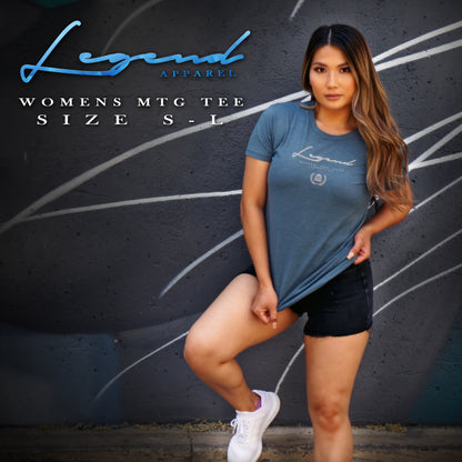 WOMEN'S MASTER THE GAME TEE- INDIGO